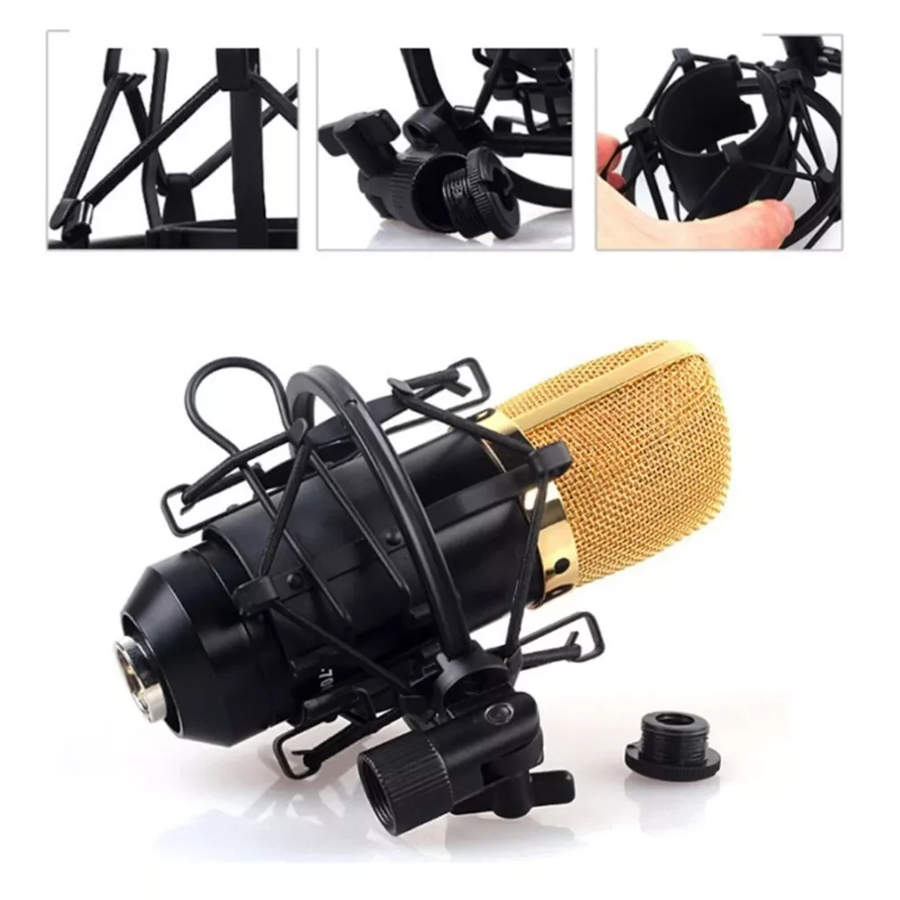

3KG Bearable Load Mic Microphone Shock Mount Clip Holder Stand Radio Studio Sound Recording Bracket Black Professional