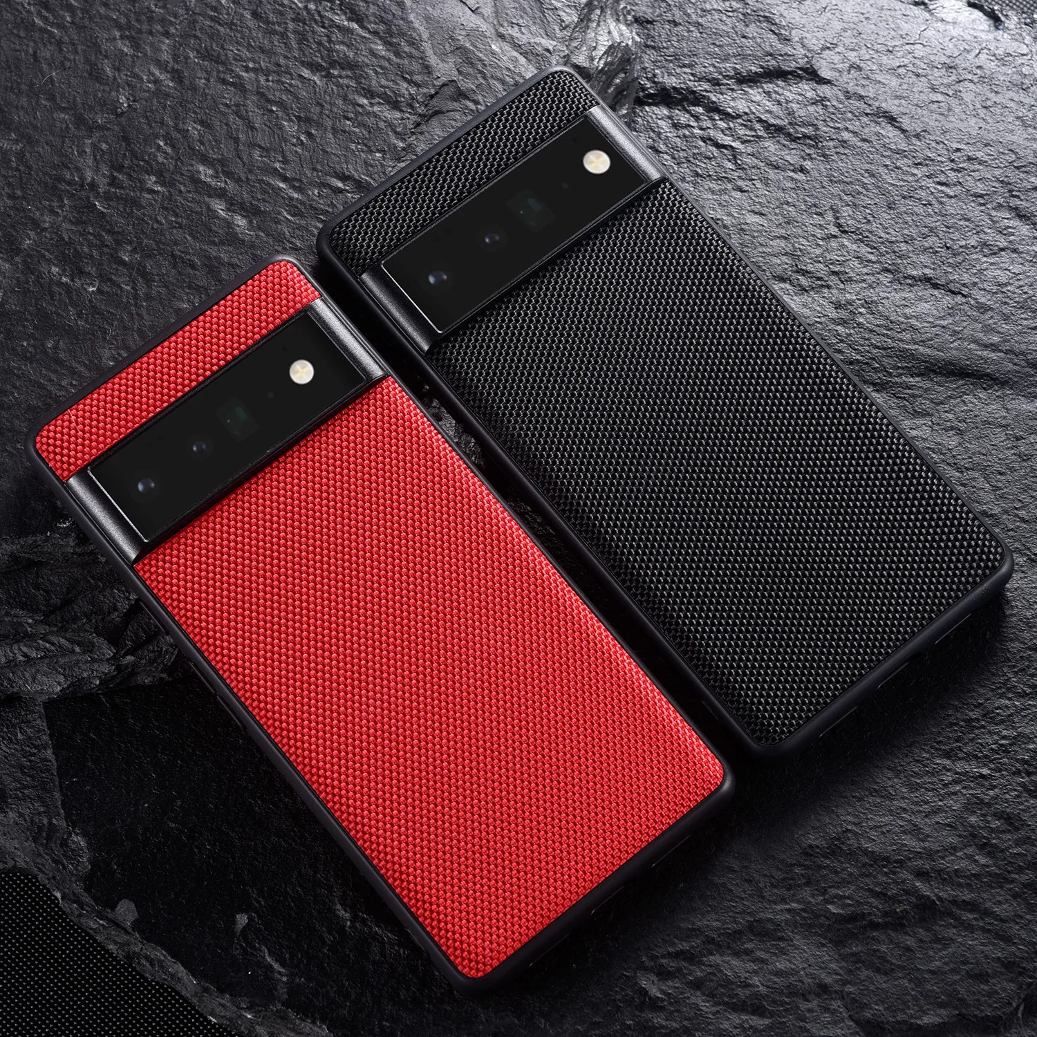 

Woven Nylon TPU+PC Phone Case for Google Pixel 7 6 6A Pro 5A 5G Back Cover