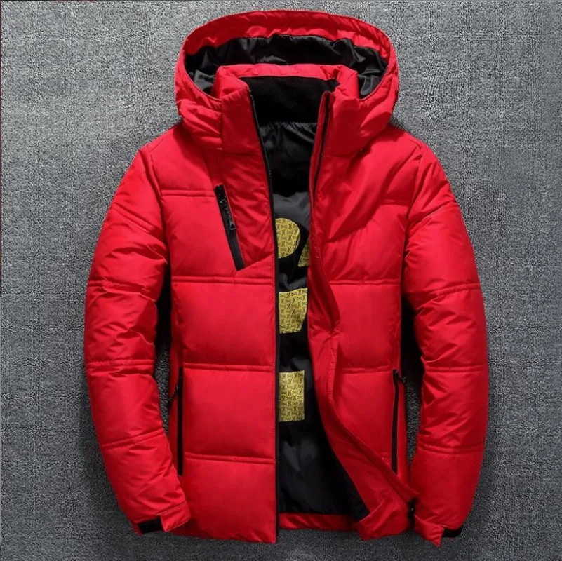 Winter Warm Men Jacket Coat Casual Autumn Stand Collar Puffer Thick Hat White Duck Parka Male Men's Winter Down Jacket With Hood