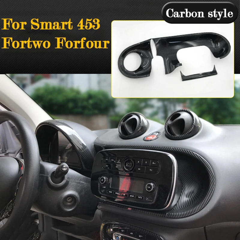 

Обшивка для приборной панели автомобиля, Центральная панель управления, ABS защитный чехол для Mercedes Smart 453 Fortwo forfour, аксессуары для салона автомобиля