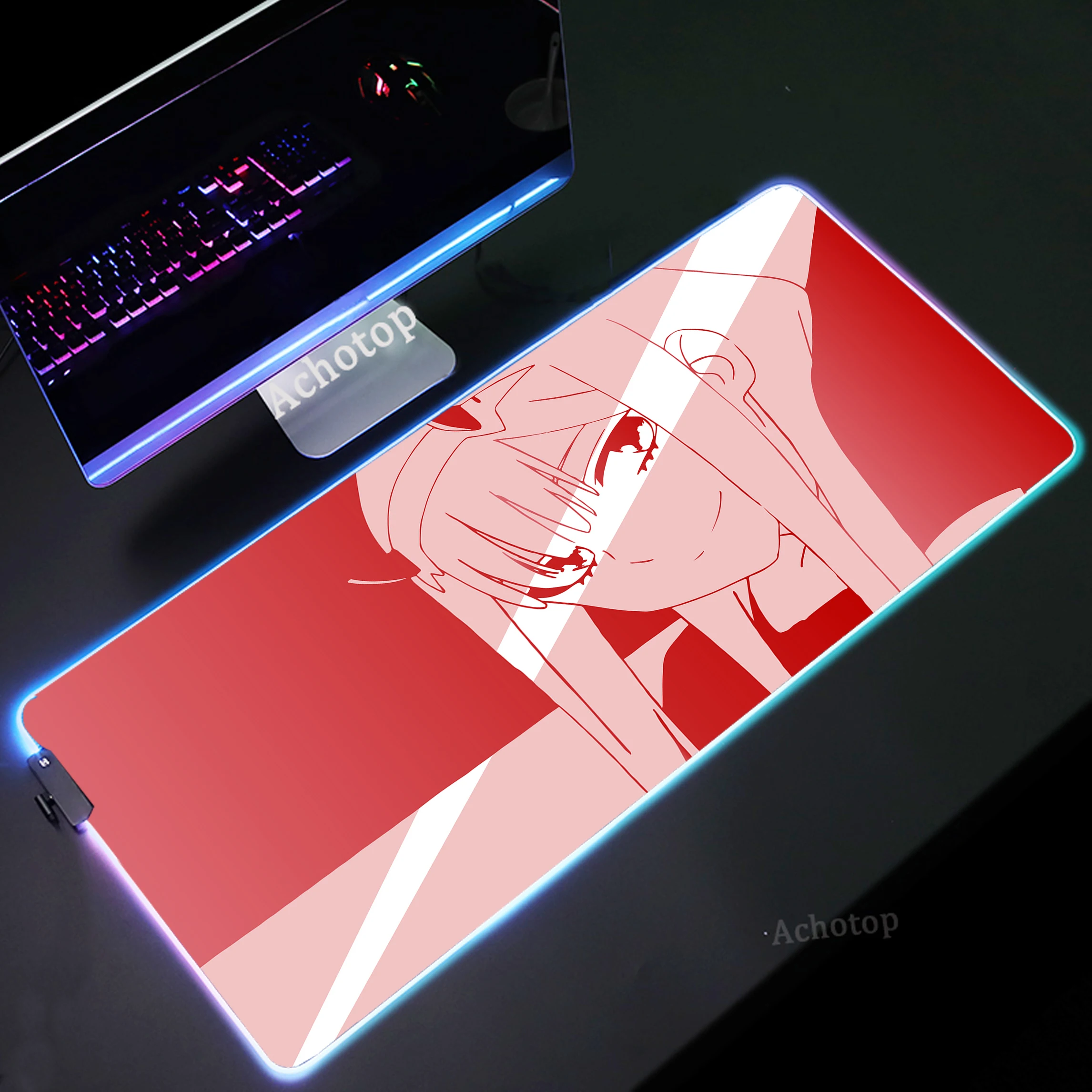 

Game Mousepad RGB Zero Two Mouse Pad Gamer Luminous Mousemat Large PC Carpet Gaming LED Backlight Mouse Mat Deskmat XXL 90x40cm