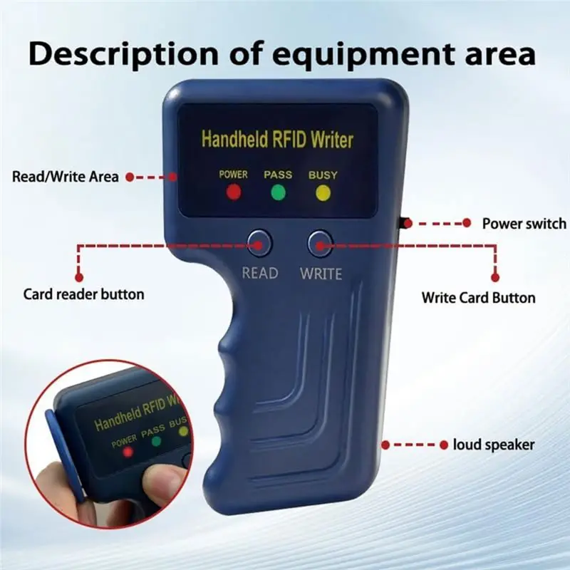 Фото HID AWID 125Khz RFID-ридер-копир, портативный, с 5 брелоками T5577 и 5 белыми картами - [NICEMAN-NJ] №5