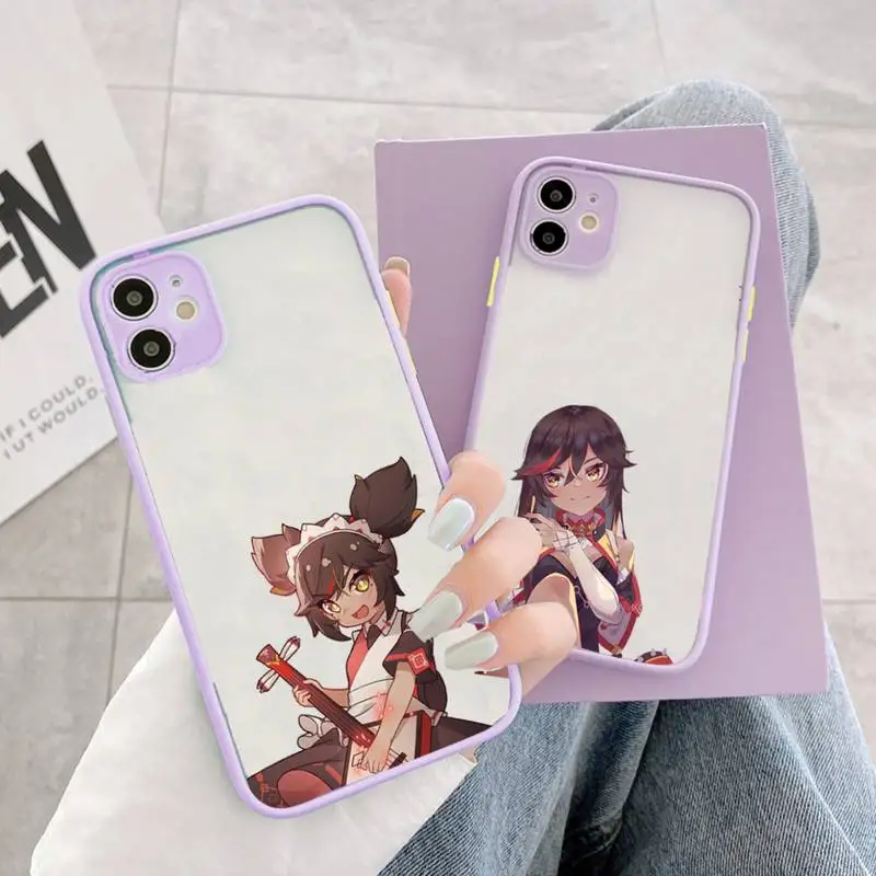 Игровой чехол Xinyan Genshin для телефона, Матовый Прозрачный чехол для iphone 14 11 12 13 plus mini x xs xr pro max