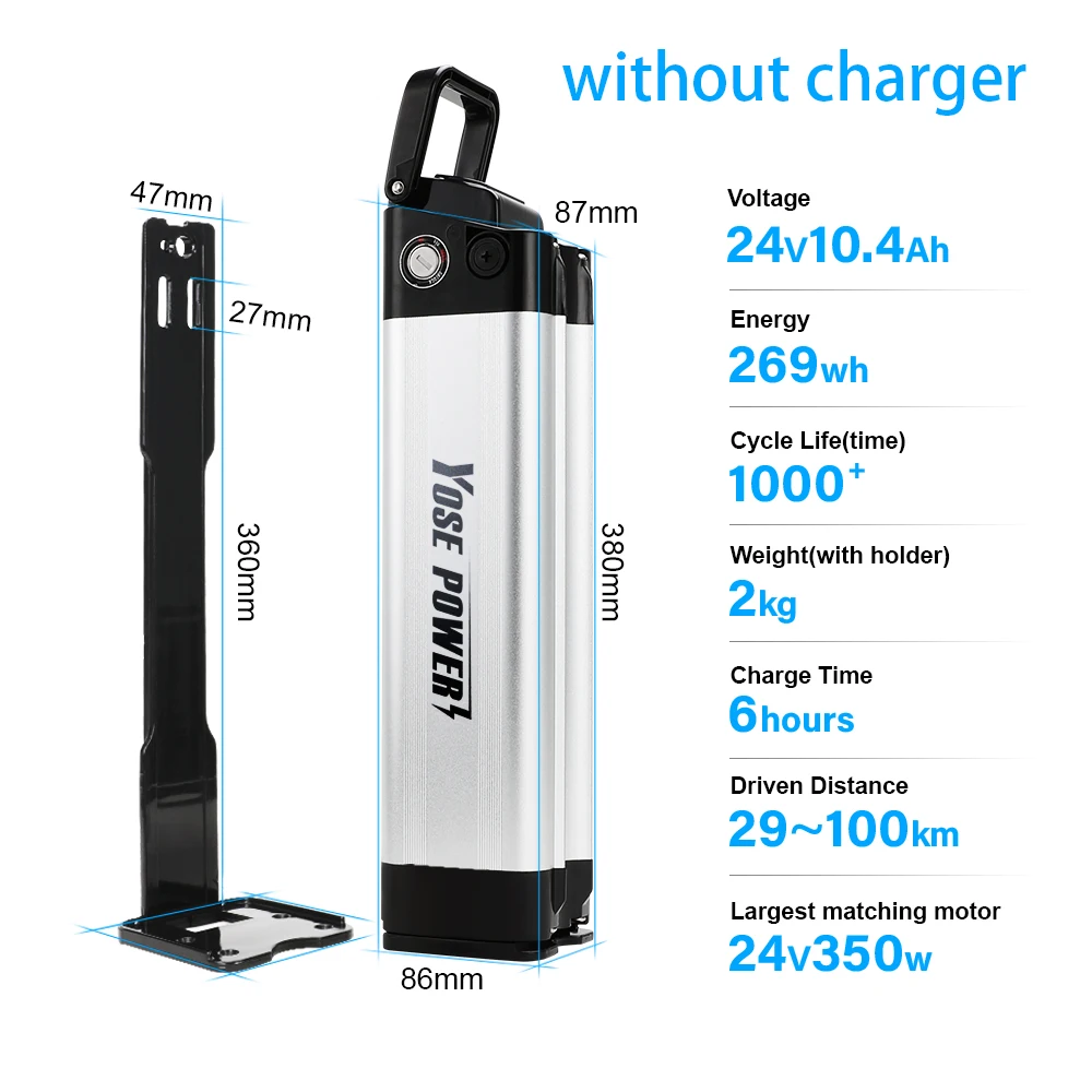 

Ebike Battery 18650 24V Lithium Ion Battery for Ruhrwerk and Tchibo Ebikes Phylion/XH259-10J silver fish Electric Bike Battery