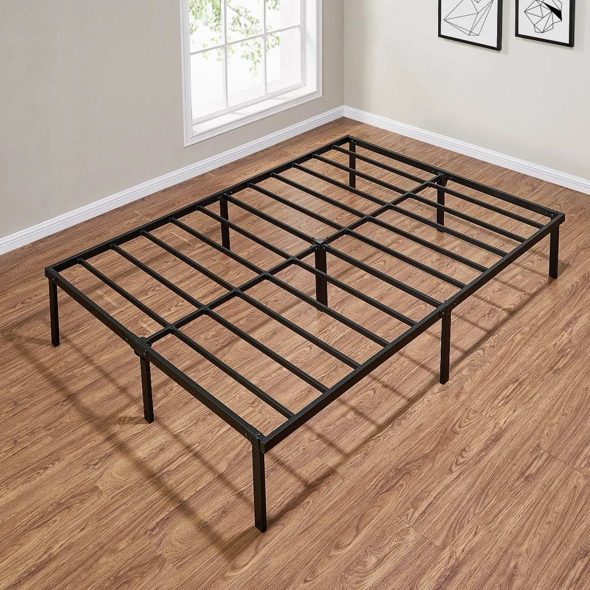 

Mainstays 14" Heavy Duty Steel Slat Queen Platform Bed Frame, Black