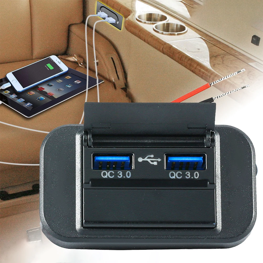 

Универсальная автомобильная розетка с двумя USB-портами, 12 В, 24 В
