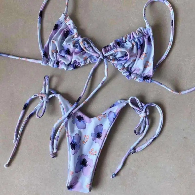 

Sexy Nylon Fabric Pure Color Bikini Piece Swimsuit For Women