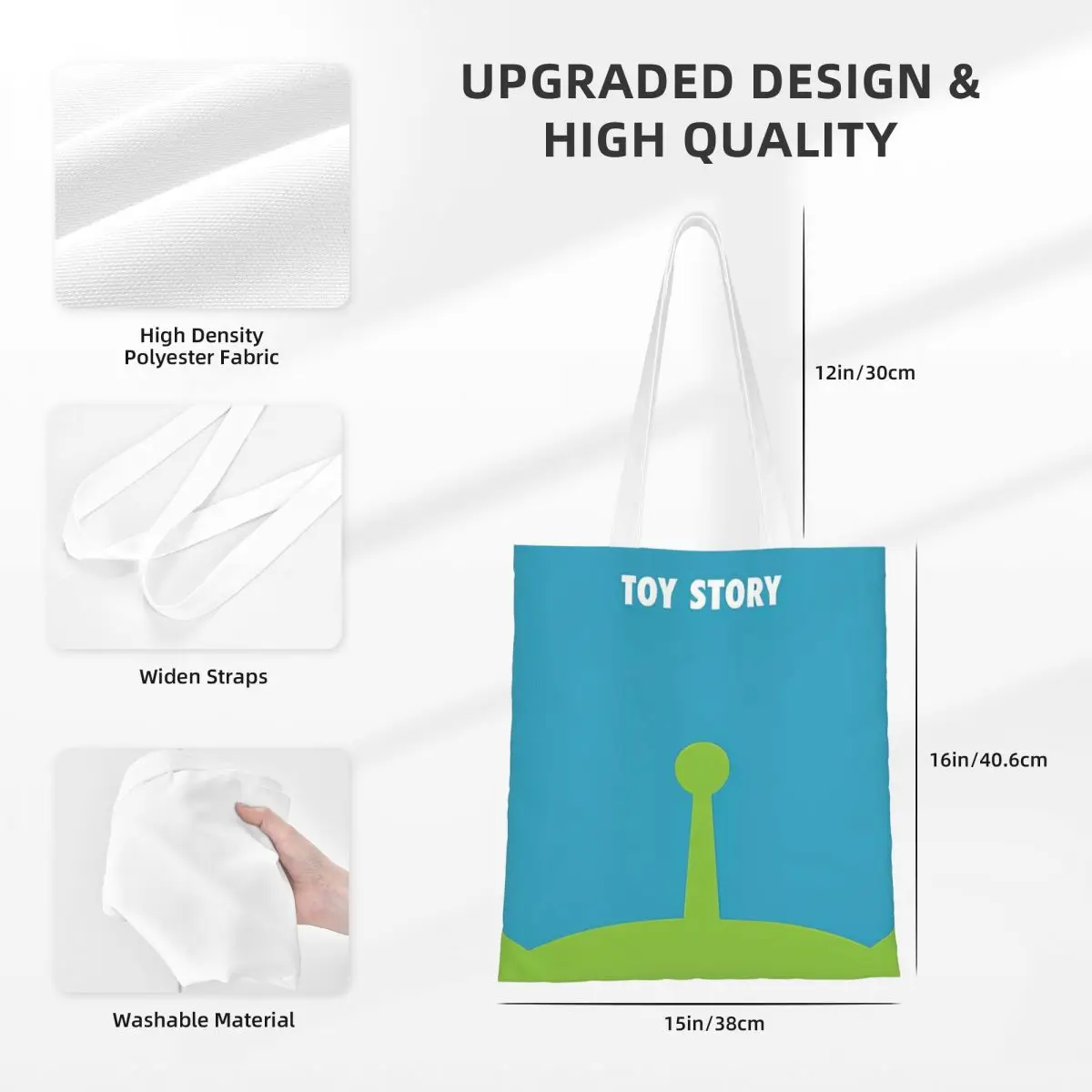 Холщовая большая сумка История игрушек с милым узором и звездами многоразовая