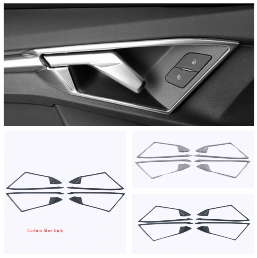 

For Audi A3 8Y Sedan Sportback 2021 2022 Interior Accessories Car Inner Door Handle Bowl Frame Decor Cover Trim