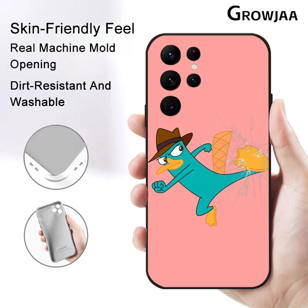 P-Phineas and F-Ferb Cartoon Phone Case for Samsung Galaxy S24 Ultra S22 S23 S21 S20 5G Protective Silicone TPU Funda