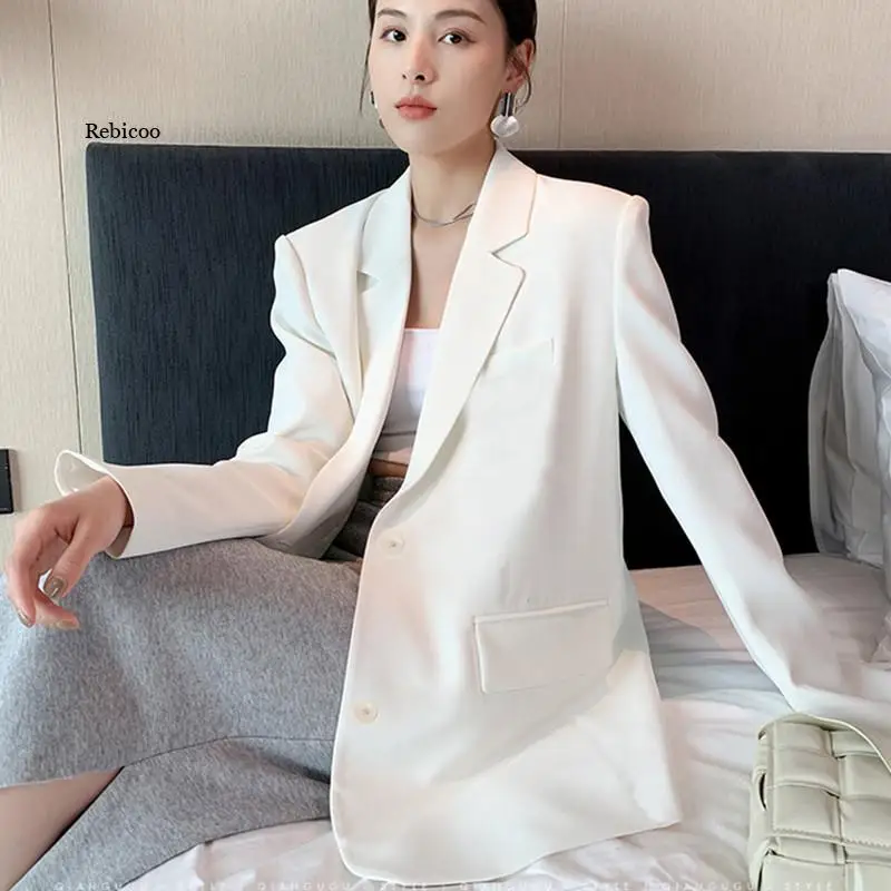 

White Suit Jacket Female 2022 New Korean Version Loose Online Celebrity Casual Professional Fashion Small Suit Jacket