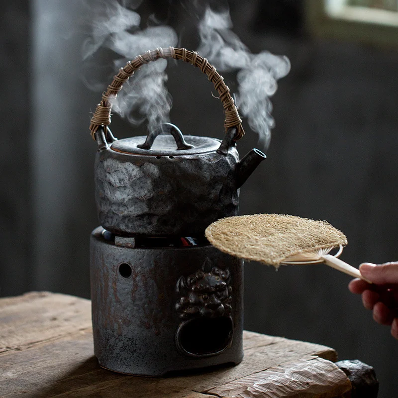 

Японский ретро керамический угольная плита кунг-фу чайная посуда чайник для заваривания чайник домашний чайный набор устройство для приго...