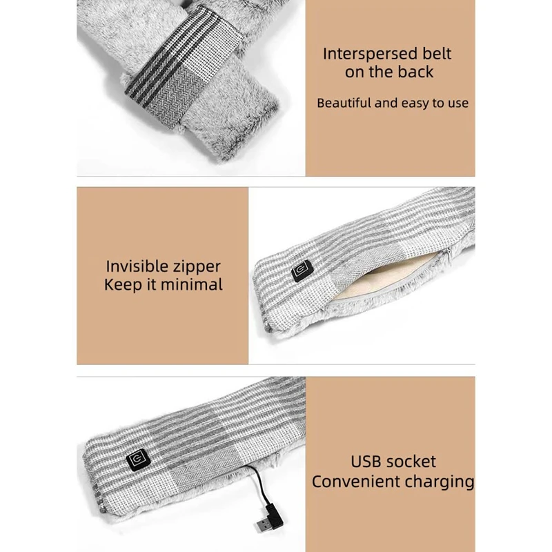 Шарф с подогревом 3 уровнями нагрева перезаряжаемый шарф USB для мужчин и женщин |