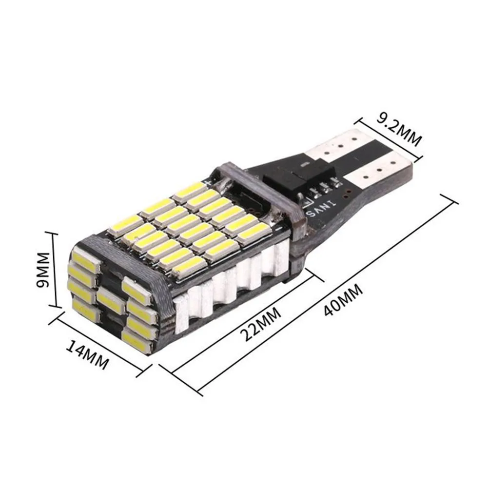 

2 шт., универсальные светодиодные лампы 45SMD 6000K W16W 4014 6W