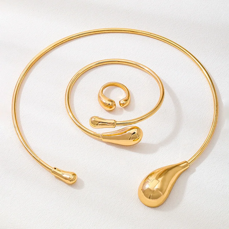 Комплект бижутерии из колье браслета и кольца KMVEXO цвета в ассортименте