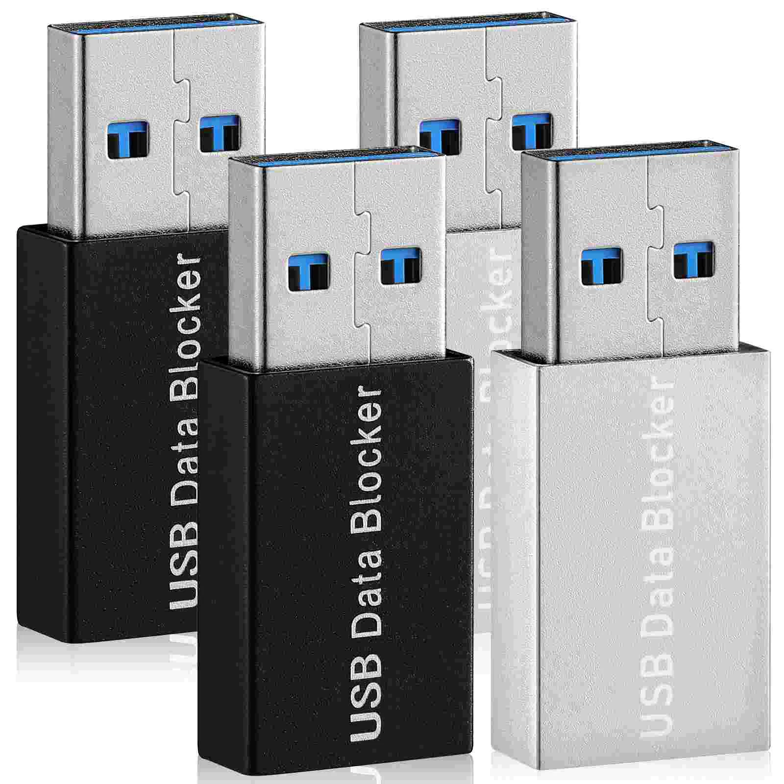 

4 Pcs Data Synchronization Blocker Power Adapter Anti-theft Brush Aluminum Alloy Hack