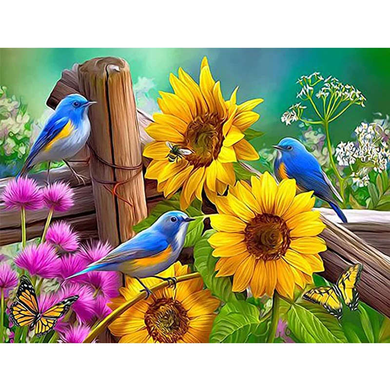 

5D Diy Diamond Painting Sunflower Wall Sticker Embroidery Cross Stitch Kits Mosaic Hummingbird Home Decoration Birthday Gift