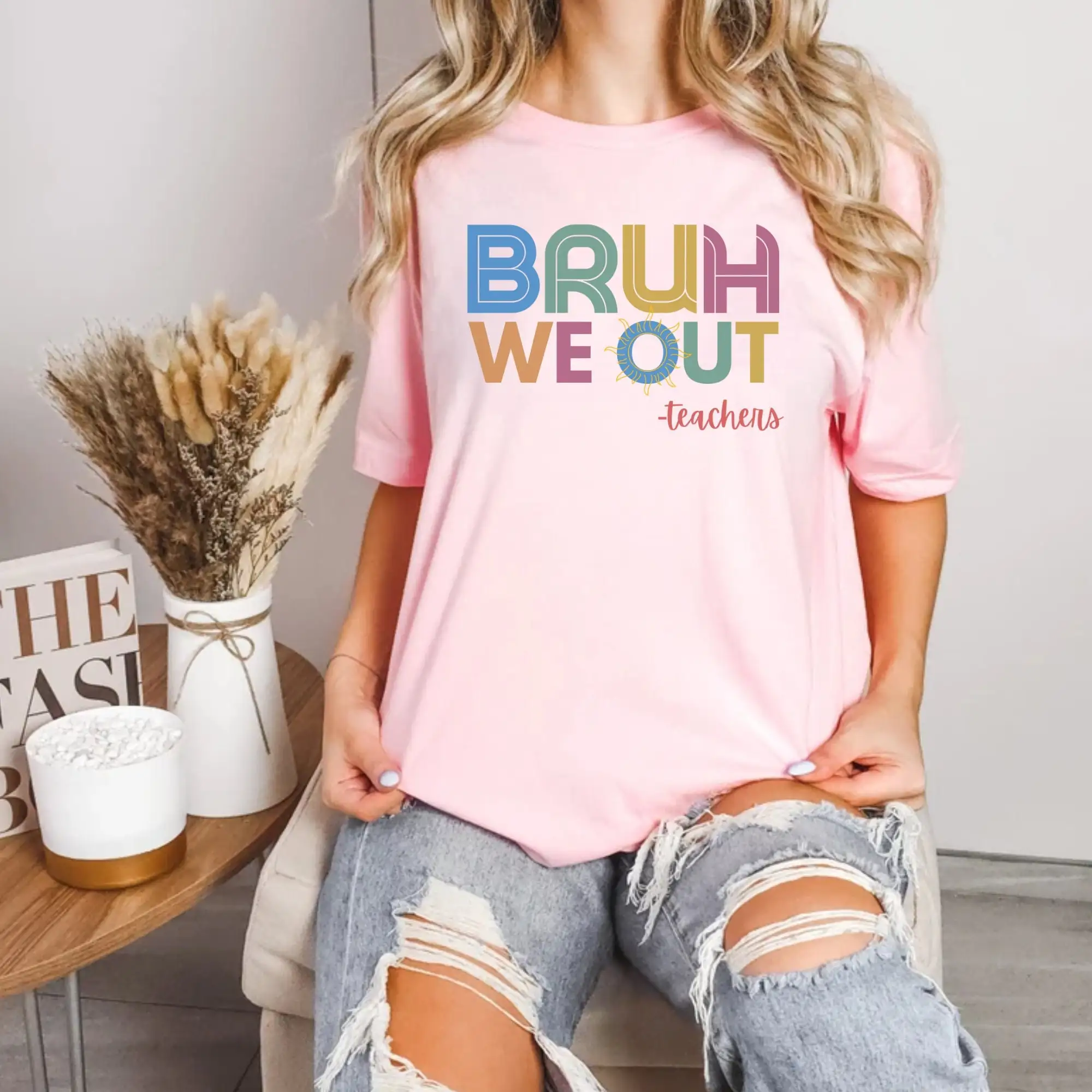 Футболка учителя Bruh We Out Last Day Of School Funny Appreciation S