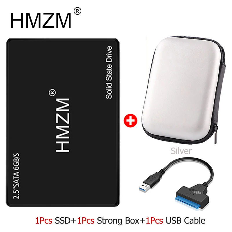

HMZM Silver Laptop Internal Solid State Disk SSD 1TB 2.5 SATA3 256GB 120GB 240GB Hard SATAIII 128GB Desktop Storage Box