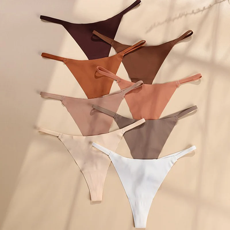 

Women Panties Underwear Fitness Sports Seamless Cotton Lingerie Sexy T-back Thong Ice Silk Quick Dry Yoga One Piece Triangle