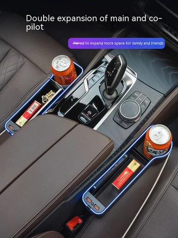 Для Volkswagen GTI Golf Passat Touareg Magotan Tiguan ID.4 T-ROC T-Cross Автомобильная зарядка Цветная лампа Чехол для хранения сиденья Коробка для зазора сиденья
