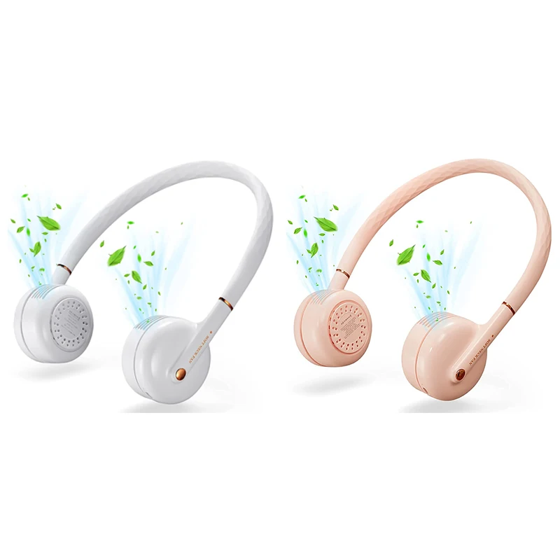 

Portable Neck Fan, Wearable Personal Fan, Leafless, Rechargeable, Headphone Design, USB Powered Desk Fan,3 Speeds