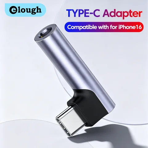 Адаптер для наушников типа C, аудиоразъем с разъемом 3,5 мм 90 °   Локтевой конвертер для наушников типа C «папа» на адаптер «мама» 3,5 мм