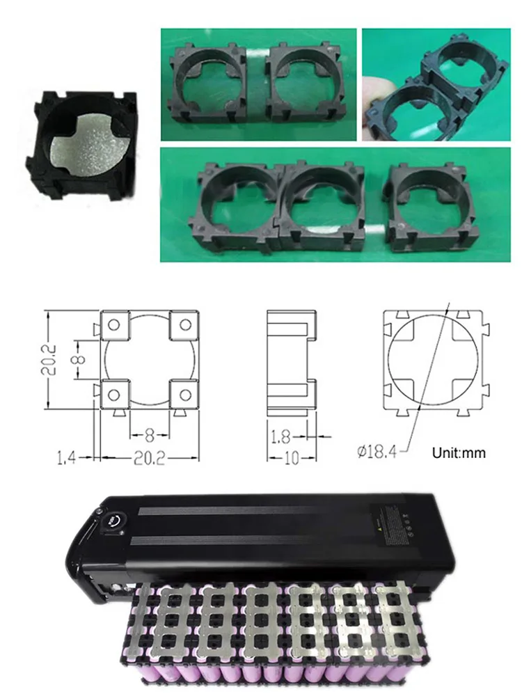 18650 Кронштейн для держателя батареи Цилиндрический аккумулятор Держатель