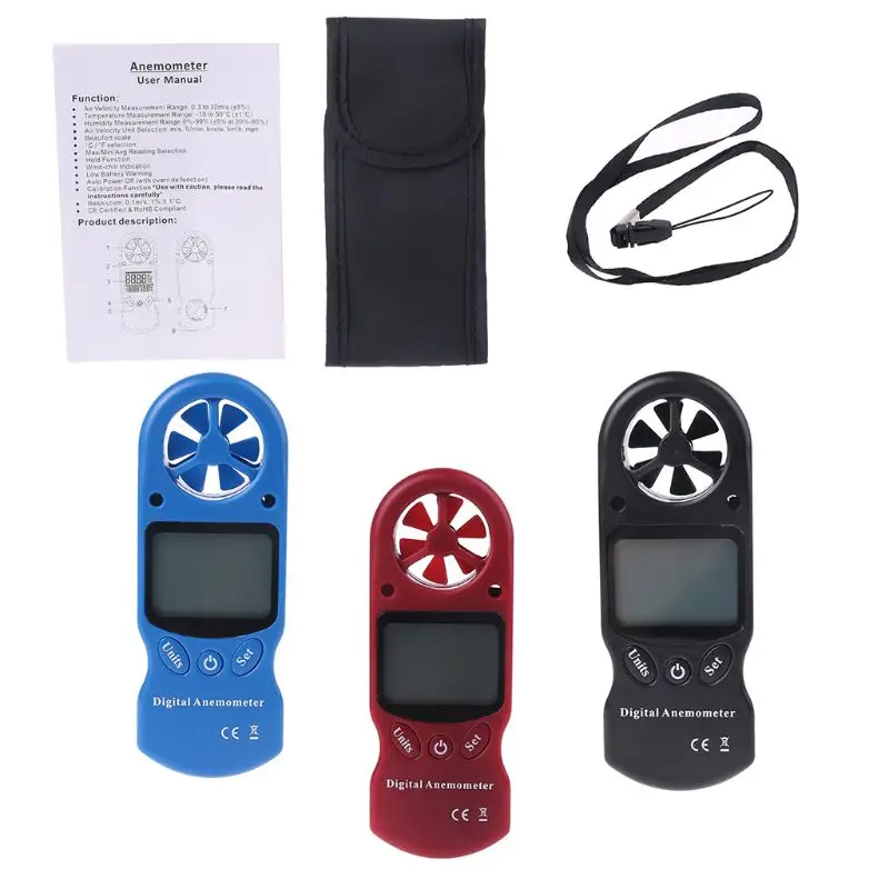

Wind Speed Meter for Measuring Temperature and Wind- with LCD Display