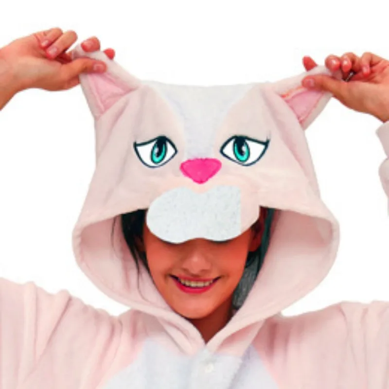 Girl's Winter One-Piece Cartoon Animal Pajamas With Two Wings Polyester Warm Comfortable Sleepwear Cosplay Clothes