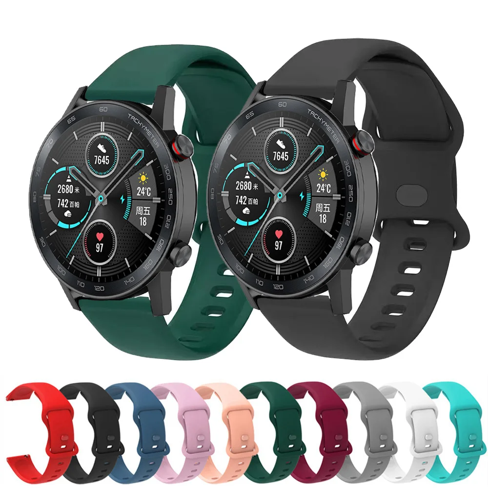 

20mm 22mm Silicone Strap For Honor Magic 2 42mm 46mm Sport Replacement Bracelet For Honor Watch GS Pro/GS 3/Huawei GT 2 Correa