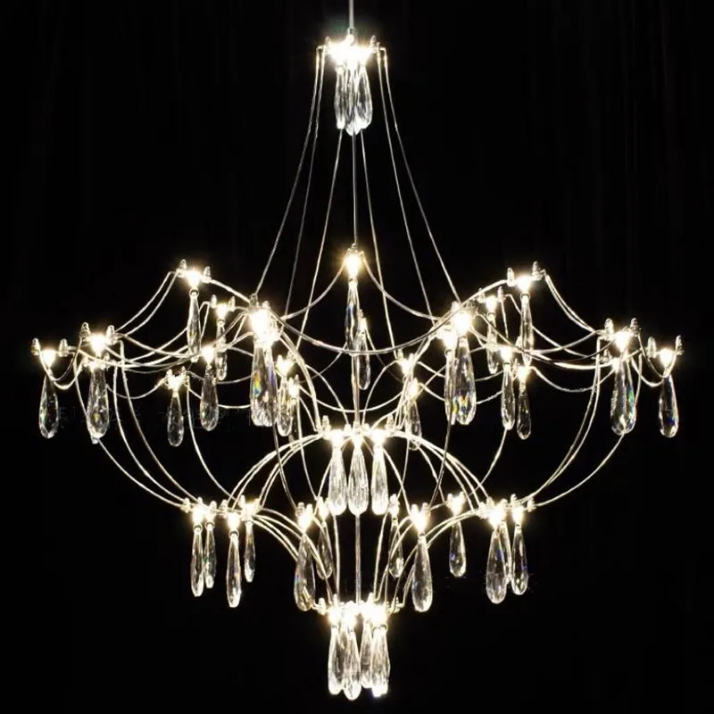 Современные хрустальные подвесные светильники люстра в виде светлячков для