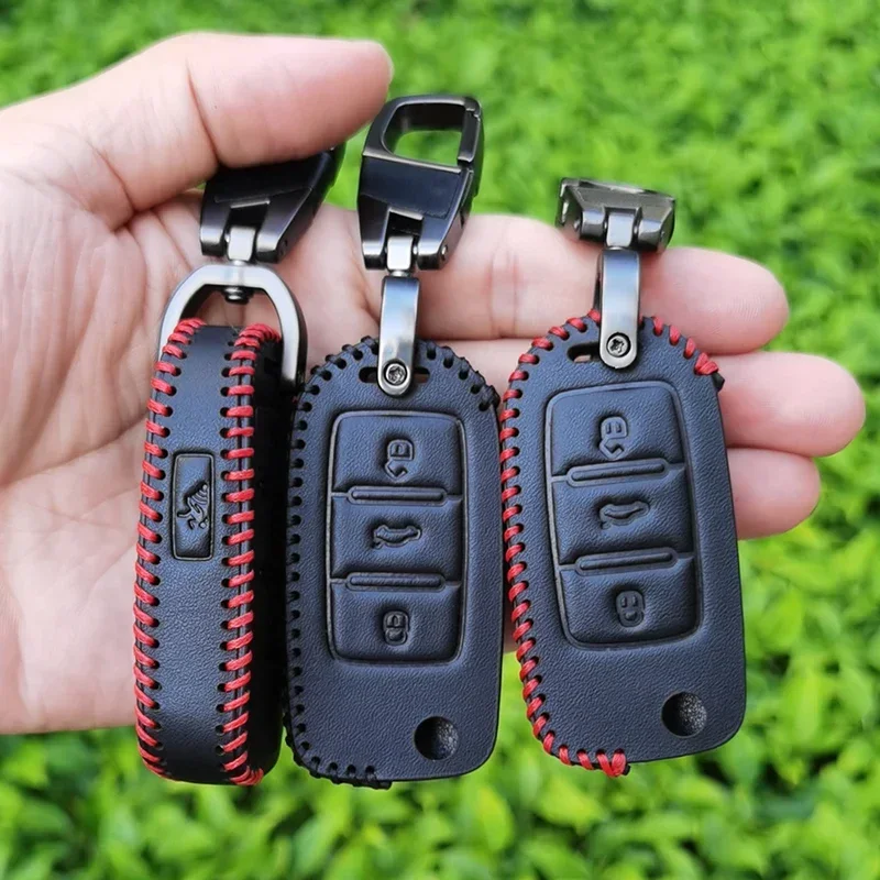 Новый кожаный автомобильный брелок для ключей чехол ключа с дистанционным