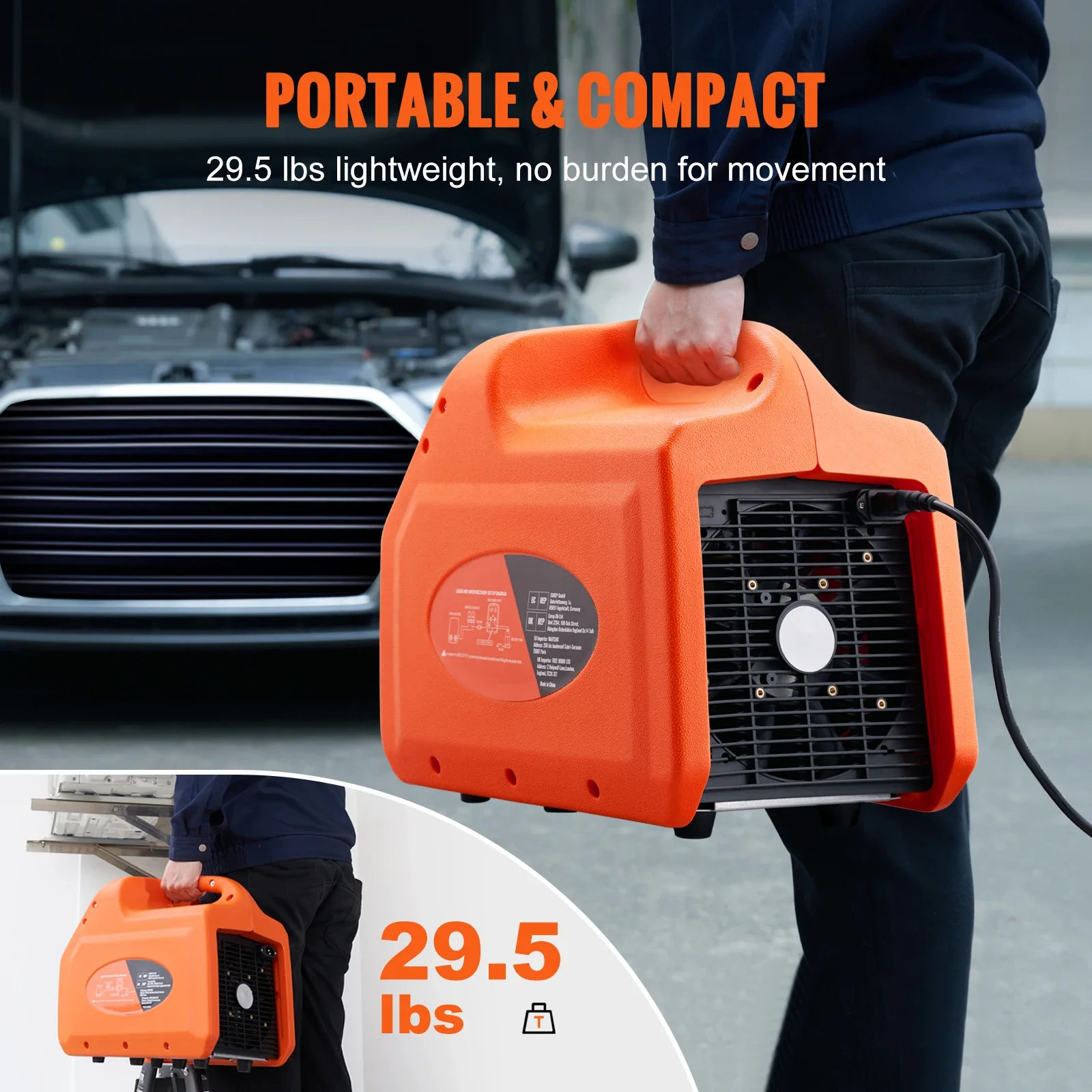 Фото Хит продаж: Портативная установка для рекуперации хладагента 3/4 1HP, 60 Гц, для систем ОВКВ и автомобильных кондиционеров №5
