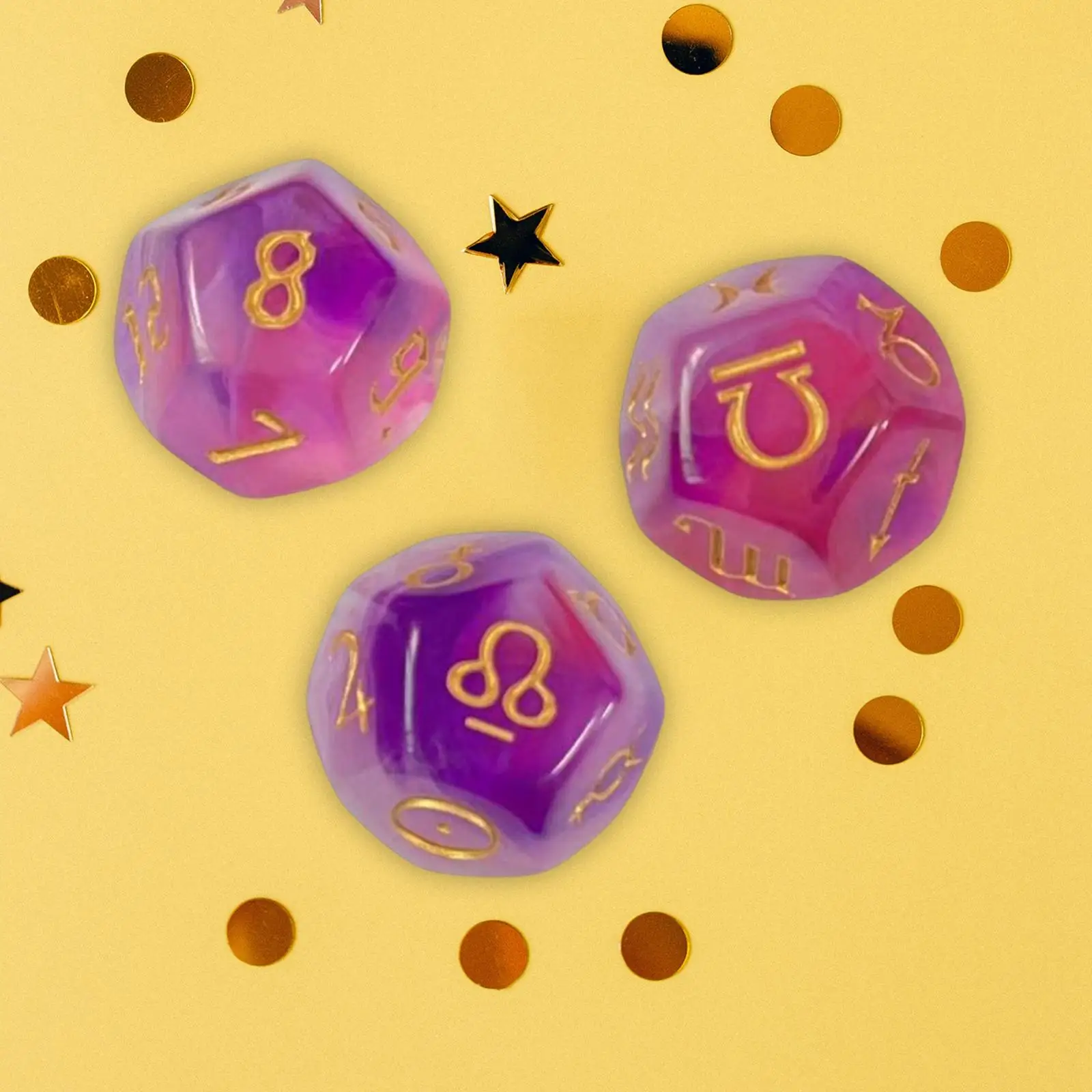 

3Pcs Astrology Planets Dice Set Astrology Dices for Table Games Tarot Divination