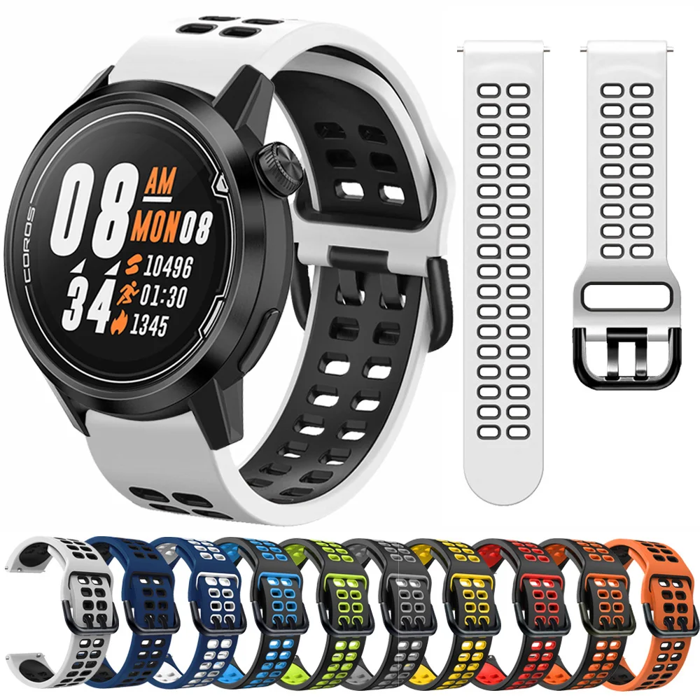 

Sport Siliconen Band Voor Coros Tempo 2 PACE2 Strap Watchbands Voor Coros Apex Pro Apex 46Mm 42Mm Bracelet 20mm 22mm Accessorie
