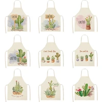 creative cactus linen apron pink kitchen accessories kitchen accessories sleeveless apron for kitchen cleaning customizable