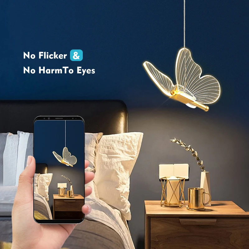 Цена Креативные роскошные люстры с бабочками, подвесные светильники, регулируемые для гостиной, спальни, лестницы, роскошные декоративные освет...