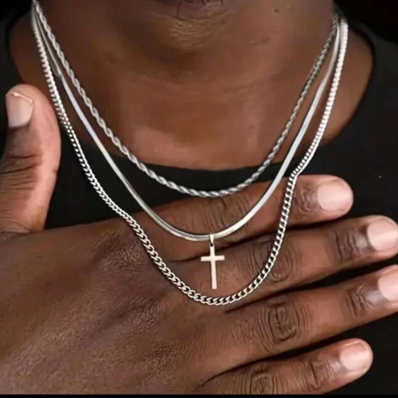 Цепочка многослойная из нержавеющей стали в стиле хип-хоп 2024