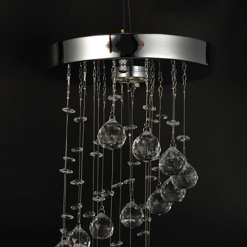 Акция! Современная хрустальная люстра на спирали для дома Подвесная лампа входа