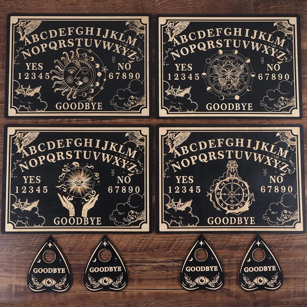 

Moon Wall Art Home Decor Pendulum Dowsing Divination Board Set Wall Sign Wooden Carven Board Black Wooden Spirit Board