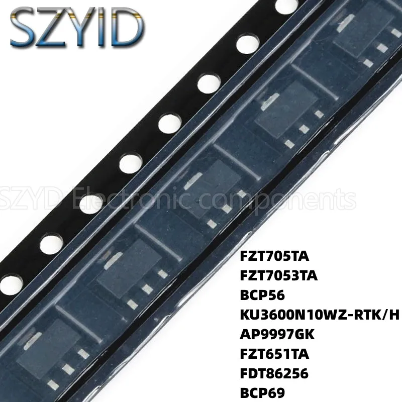 

100PCS SOT223 FZT705TA FZT7053TA BCP56 KU3600N10WZ-RTK/H AP9997GK FZT651TA FDT86256 BCP69