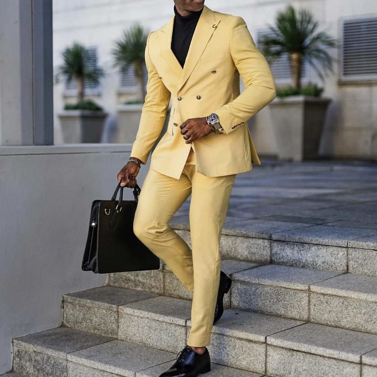 Men's Suit Jacket Vest Pants Fashion Boutique Casual Business Male Groom Wedding Tuxedo Dress 2 Pieces Set Blazers Coat