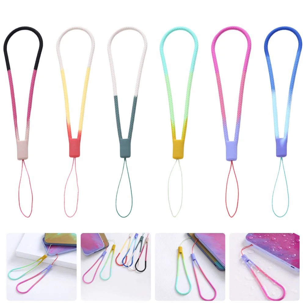 

Lanyard Hanging Strap Silicone Charm Lanyards Ropes Short Charms Wrist Cell Hand Rope Keys Chains Keychaincellphone Bead