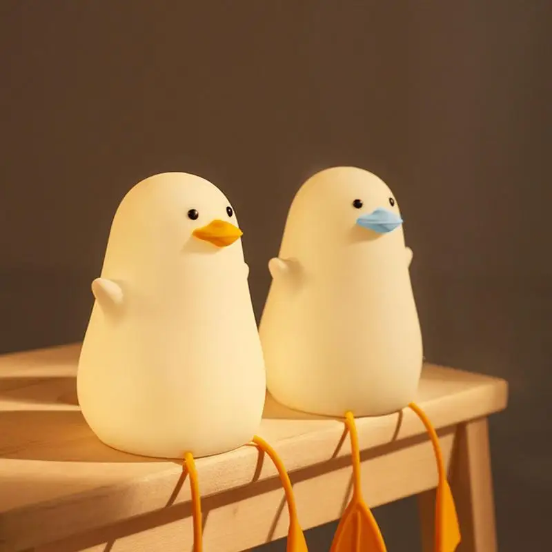 

Led Children Night Light Rechargeable Silicone Squishy Duck Lamp Child Holiday Gift Sleeping Creative Bedroom Desktop Decor Lamp