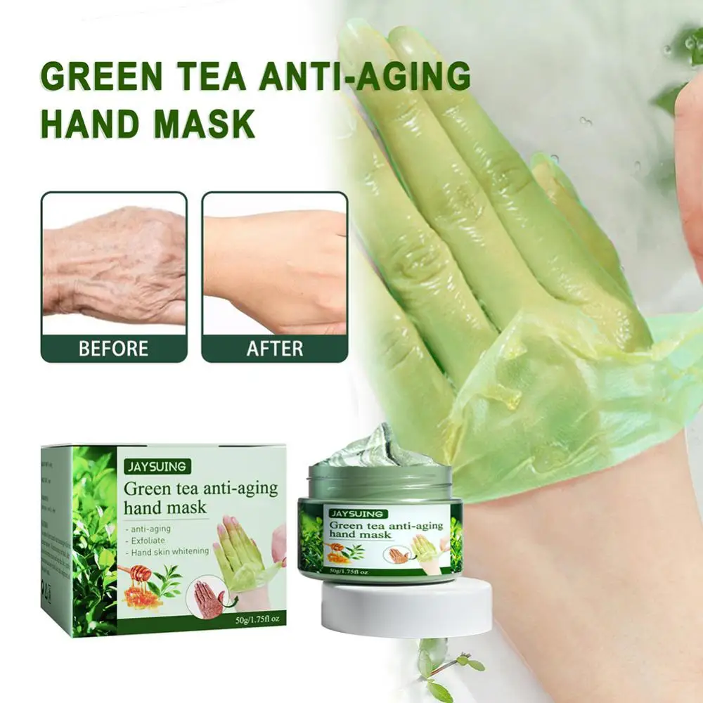 

50g Green Tea Hands Mask Hand Wax Whitening Moisturizing Repair Exfoliating Calluses Filming Anti-Aging Anti-Wrinkle Hand Cream