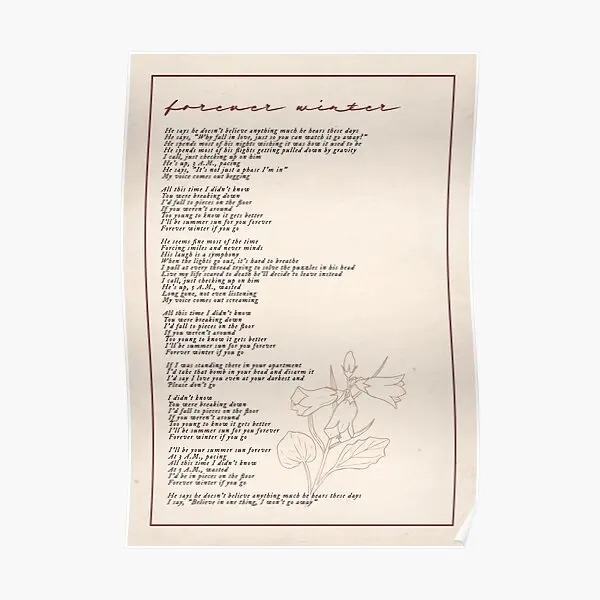 

Плакат с изображением надписи Forever Winter, Настенный декор, современное домашнее искусство, забавное украшение, комнатная роспись, винтажная роспись без рамки