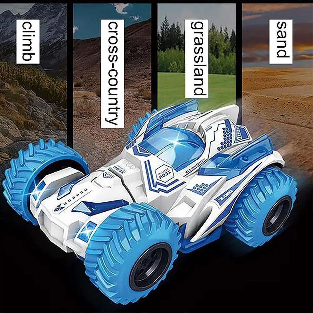 

Cool Rotating Inertial Roll Stunt Car Vehicle Toys Double-sided Dump Truck Off-road Toys For Children Boys Gift D0o0