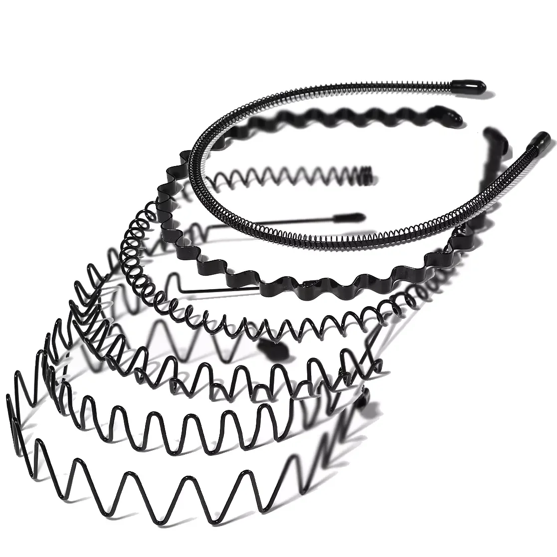 

Men Women Unisex Black Metal Wavy Headband Hair Band Head Hoop Band Sport Headbands Headwear Hairband Hair Accessories