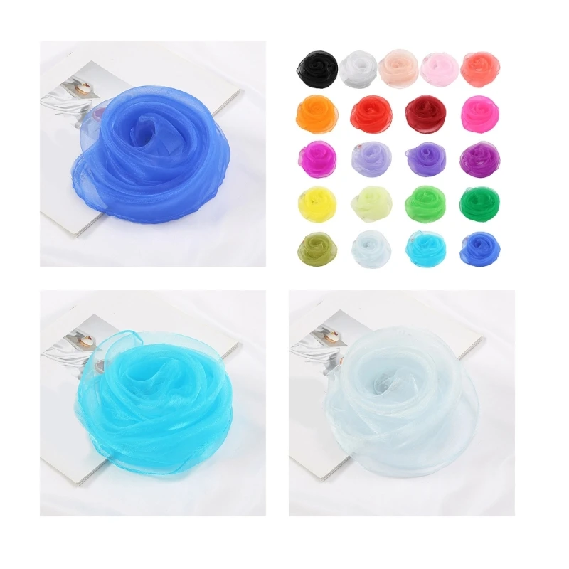 

N58F карамельный цвет пряжи шейный платок хиджаб шарф для детей выступления шарфы для волос